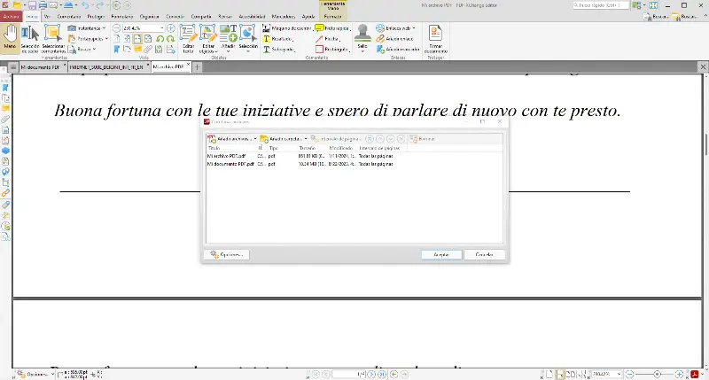 Combinar archivos PDF con PDF-XChange Editor paso 2